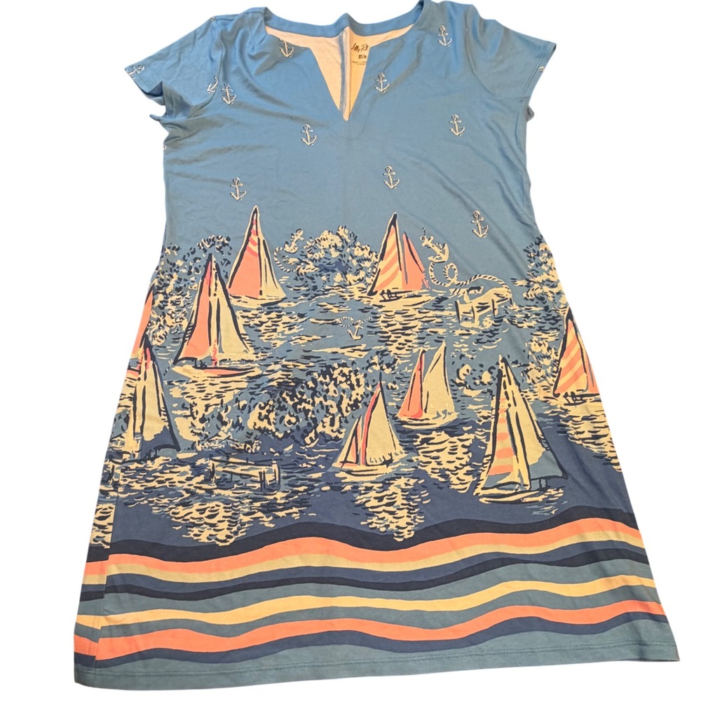 Lilly Pulitzer Sophiletta Dress Size XL A Lil' Nauti UPF 50 Cruise Resortwear